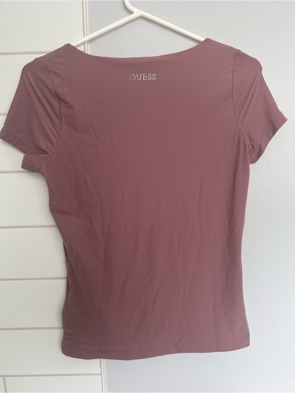 GUESS Dusty Rose Square Neck Short Sleeve Top - Picture 2 of 4